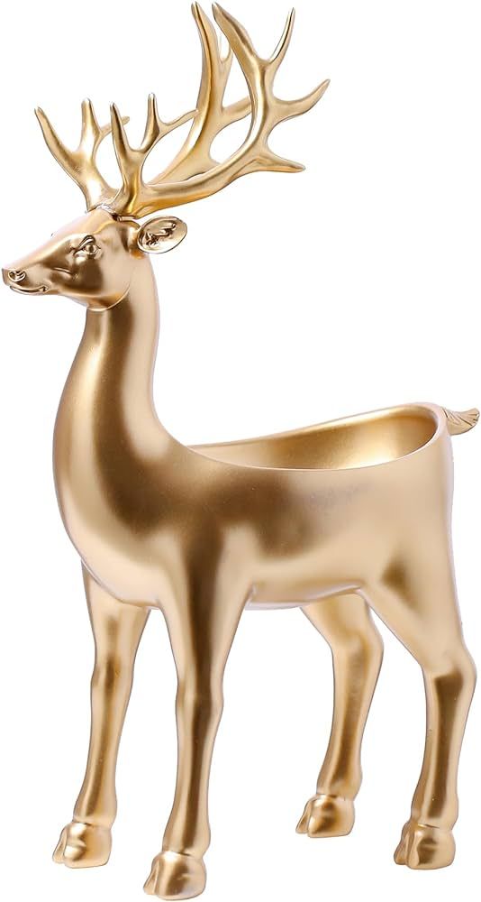 Amazon.com: Gold Deer Statue Storage Key Holder Bowl for Living Room Decor, Modern Deer Decorativ... | Amazon (US)
