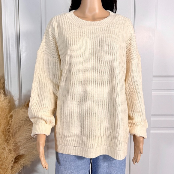 IVORY LONG SLEEVE KNIT SWEATER | Poshmark