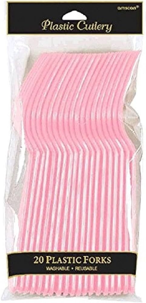 Elegant New Pink Plastic Fork (Pack Of 20) - Eco-Friendly, Durable & Eye-catching, Perfect For Pa... | Amazon (US)
