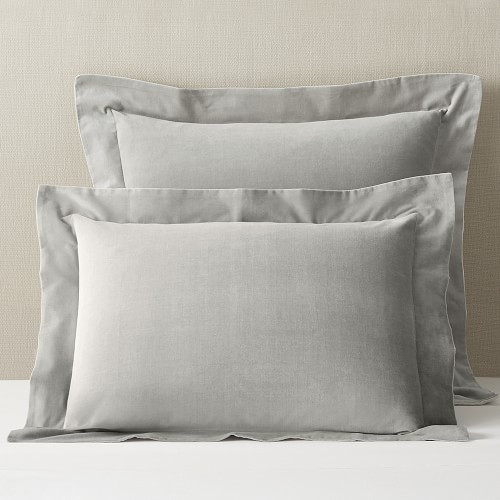 Classic Velvet Sham, Euro, Grey | Williams-Sonoma