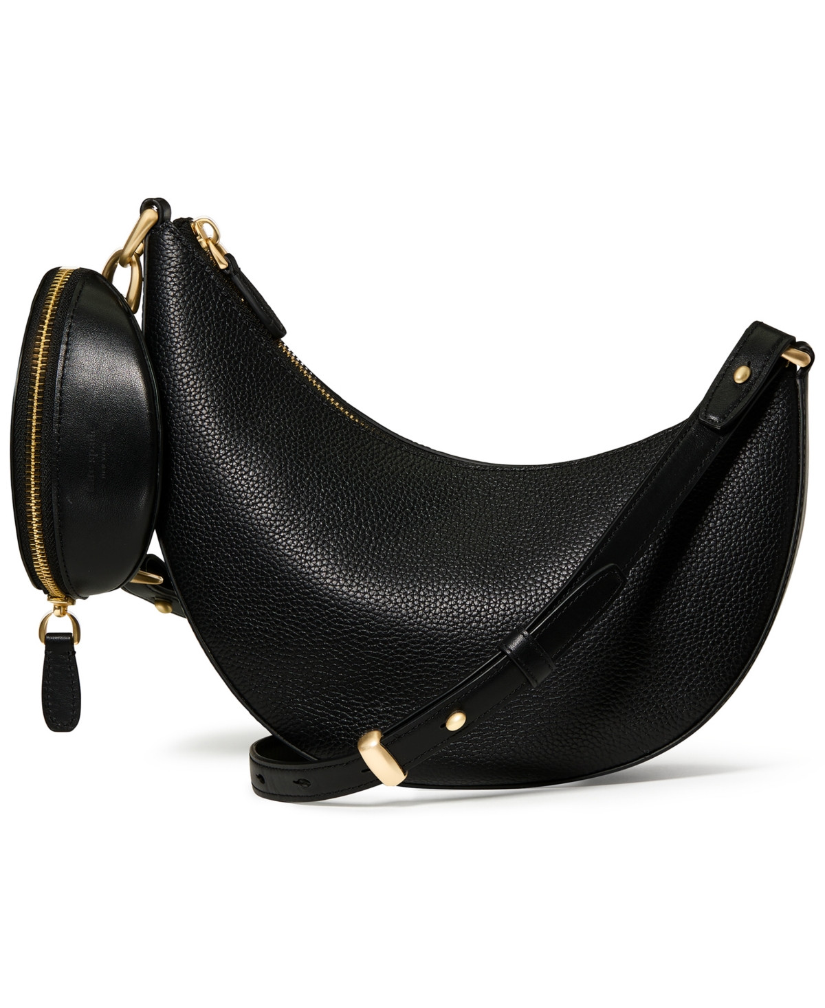 kate spade new york Duo Small Pebbled Leather Crossbody Bag - Black | Macy's