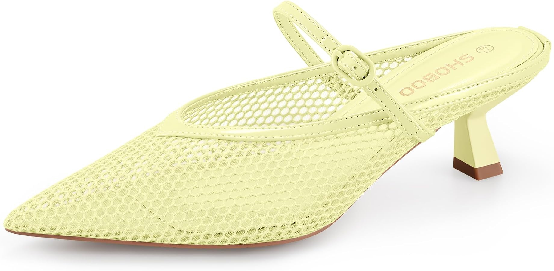 Women's Pointed Toe Kitten Heels Mesh Dress Sandals Slip On Pump Shoes with Strap for Casual Part... | Amazon (US)