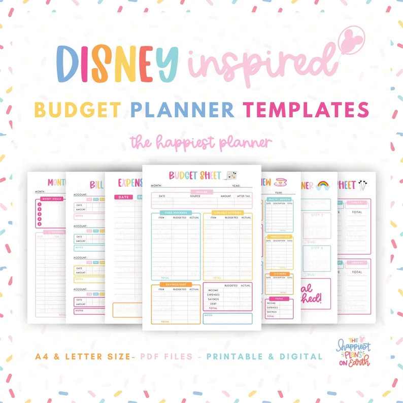 Budget Planner Printable Templates Digital Finance Planner Disneyparks Disneyland Disneyworld The... | Etsy (US)