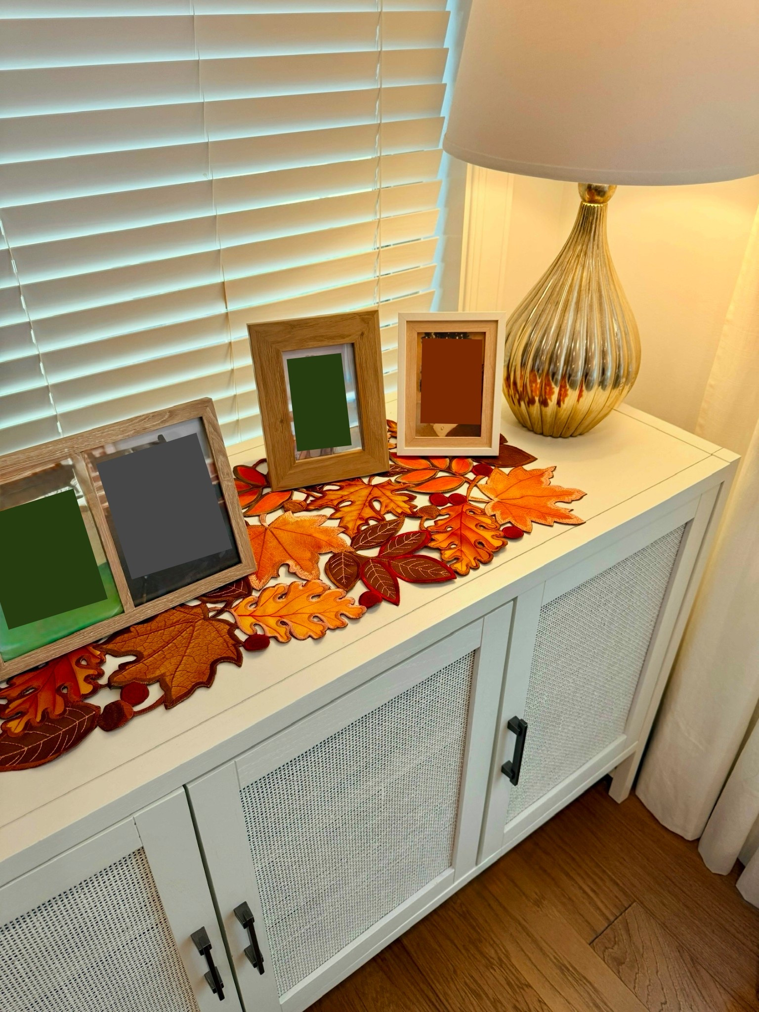 36 inch fall table runner on my console table - I should have started doing this years ago! I love seasonal decor, but I never thought to use these shorter table runners for my kitchen island or console tables before. New favorite fall decor 🥰 🍂 


#LTKStyleTip #LTKSeasonal #LTKHalloween