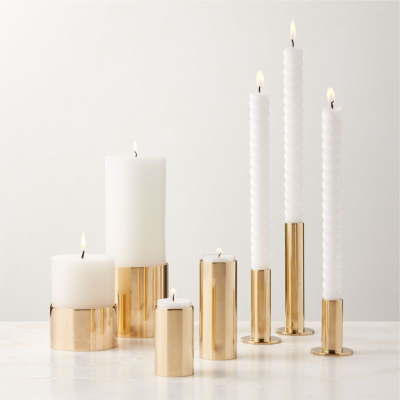 Sembel Brass Candle Holders Set of 7 + Reviews | CB2 | CB2