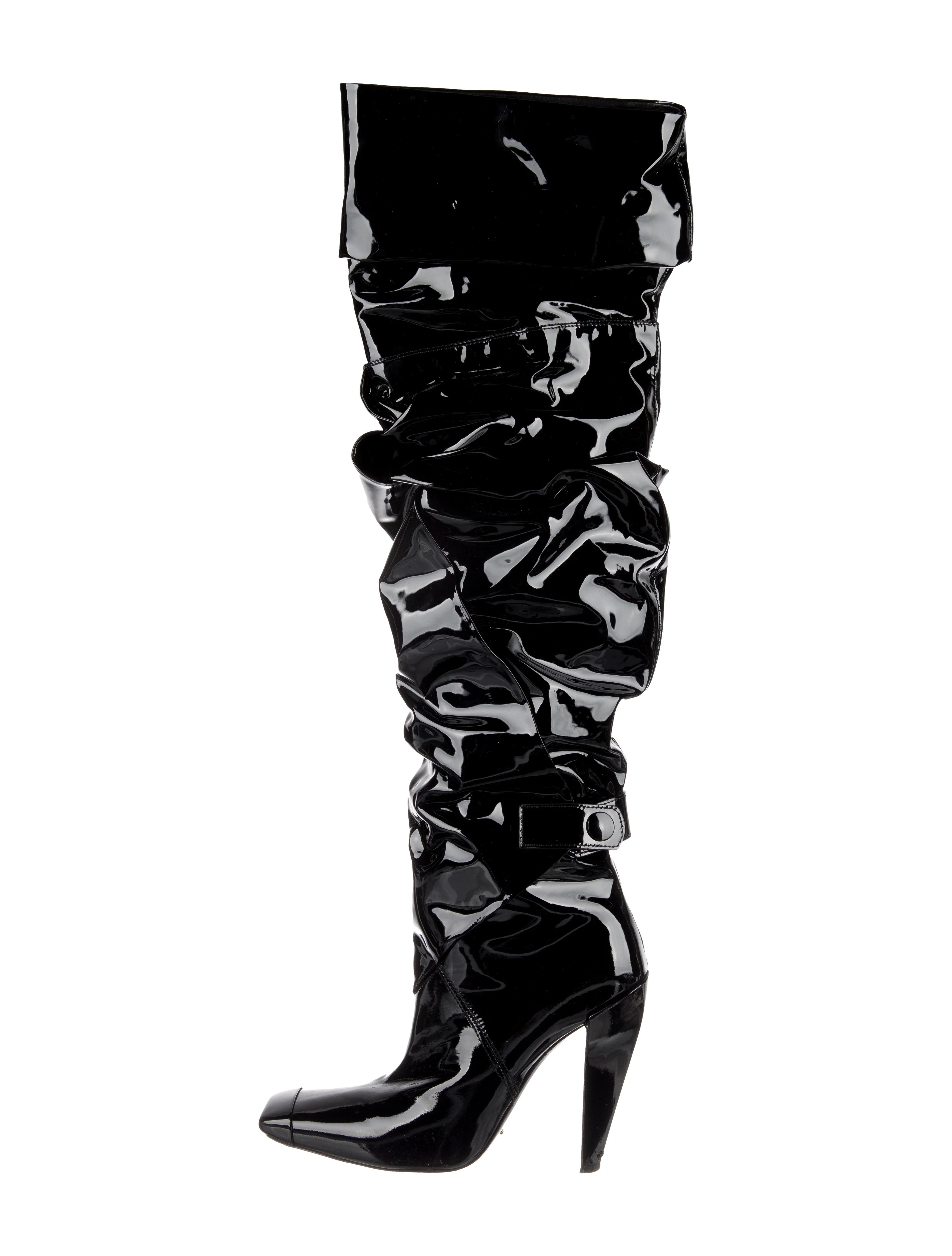 Patent Leather Slouch Boots | The RealReal