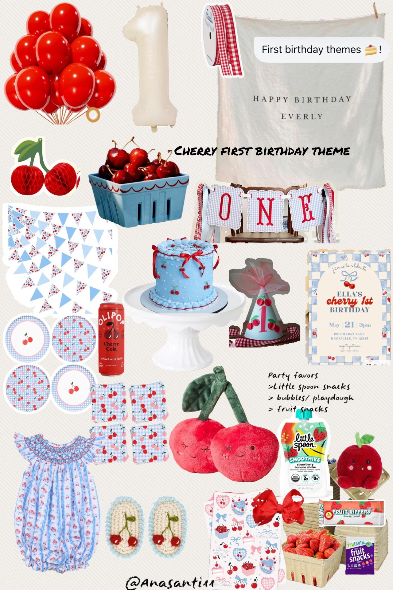 Cherry on top 🍒 The sweetest first birthday theme inspiration!  
Sharing all my favorite cherry party decor, outfits, and details — from bows to banners to the cutest little favors. Perfect for a girly, vintage-inspired celebration that feels playful and timeless.  

Cherry balloons, gingham accents, adorable smash cake ideas, and matching party outfits… this theme is seriously the cutest for a first birthday 🎂🍒✨  
Smock outfit is Cecil and Lou can't link it 

#ltkit #ltkparty #firstbirthdaytheme #cherrybirthday #cherryontop #firstbirthdayideas #girlybirthday #vintagebirthdaytheme #cherrydecor #firstbirthdayinspo #birthdaypartyideas #babybirthday #girlypartydecor #smashcakeideas #partydecorideas #firstbirthdaygirl #bowtheme #ginghamdecor #cherryaesthetic #birthdayinspiration #ltkbaby #ltkfamily #ltkhome #partyplanning #cutepartyideas #birthdaydecor #firstbirthdayparty #babygirlbirthday #girlyaesthetic #amazonpartyfinds 

#LTKBaby #LTKKids #LTKHome