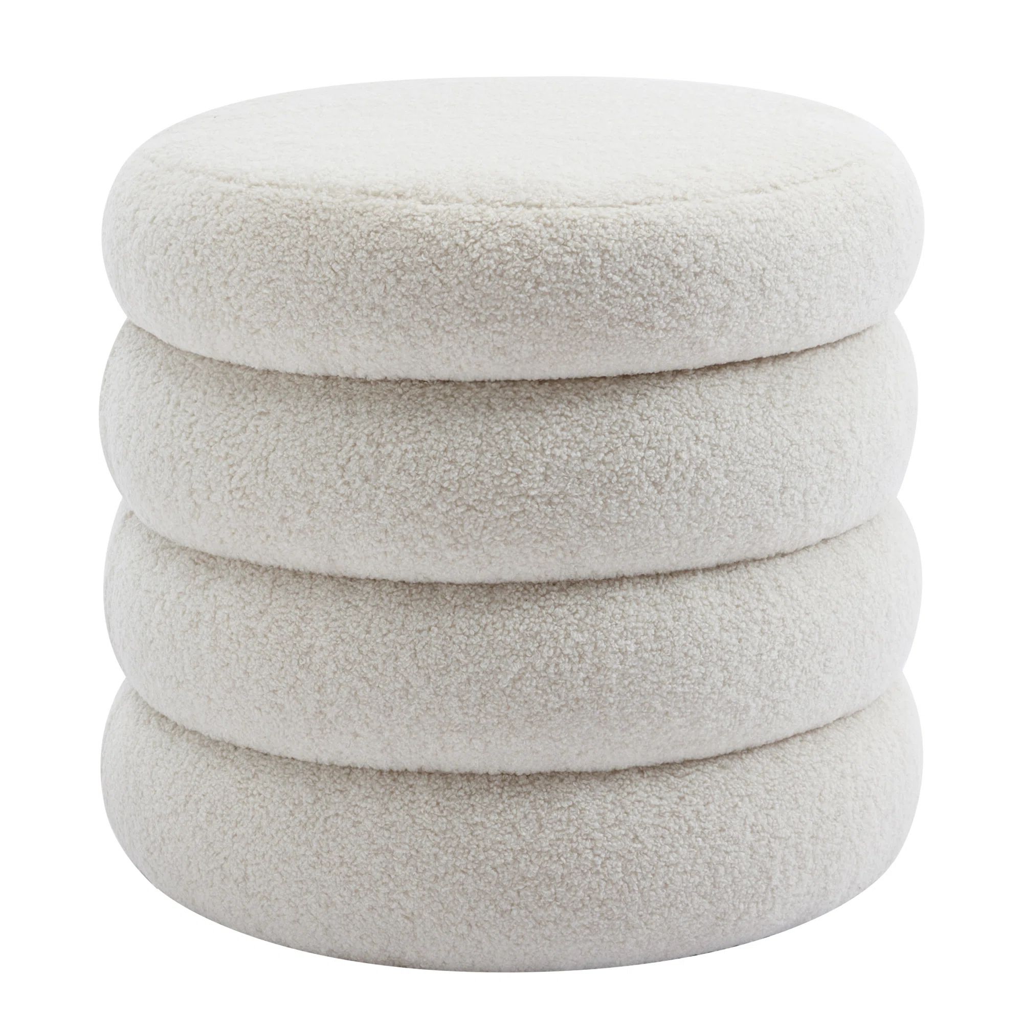 Ebern Designs Leiani Boucle Round Storage Ottoman & Reviews | Wayfair | Wayfair North America