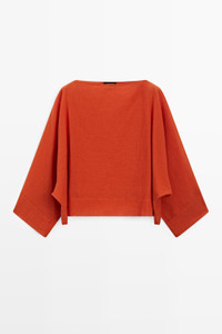 Click for more info about Flowing 100% cotton shirt with voluminous sleeves · Burnt Orange · Shirts | Massimo Dutti
