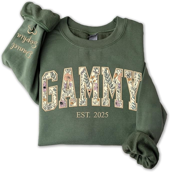 UrbanNEST Personalized Floral Embroidered Applique Grandma Sweatshirt, Custom Grandma Gifts from ... | Amazon (US)