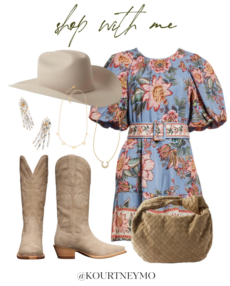 Western boot styling, rodeo outfit inspo, Tecovas, Kendra Scott, Stetson, FarmRio, Pinto Ranch

#LTKshoecrush #LTKstyletip