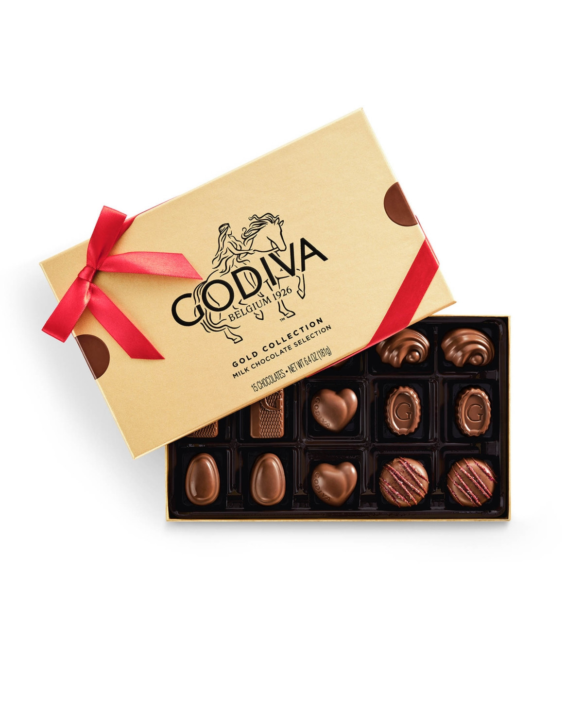 Godiva Milk Assorted Chocolate Gold Gift Box with Ribbon, 15-Pc. | Macy's