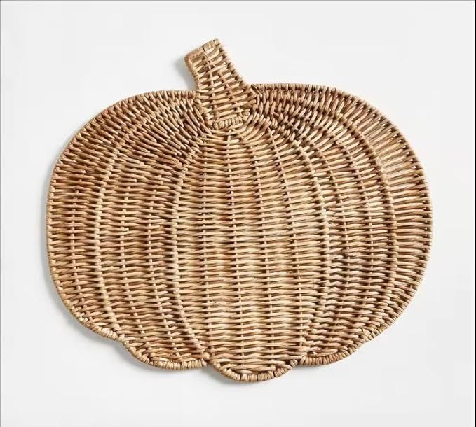 Handwoven Pumpkin Placemat - Festive Autumn Decor for Halloween & Thanksgiving, Natural Seagrass,... | Amazon (US)