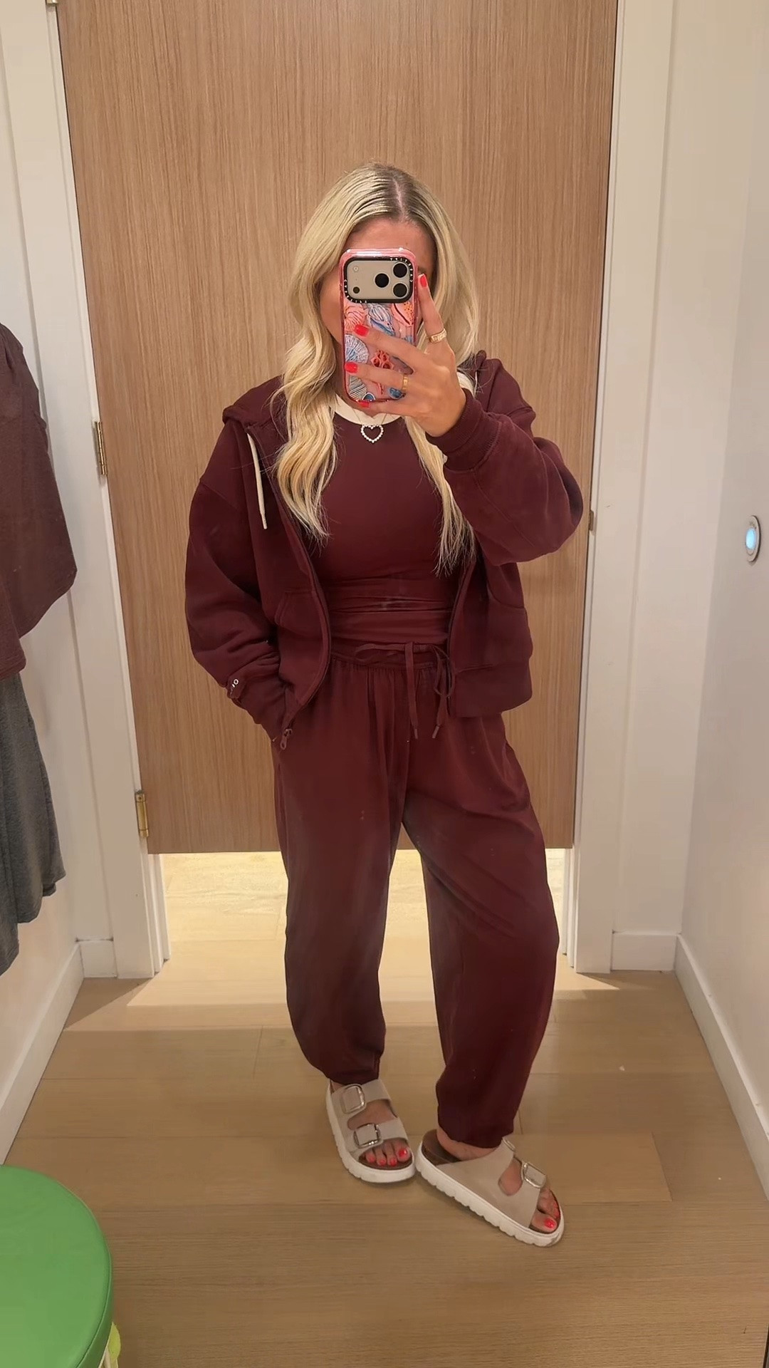 New @Aerie matching set
Xxs jacket 
Small tank
Xs joggers 
Sandals tts
Fall outfit

#LTKSaleAlert