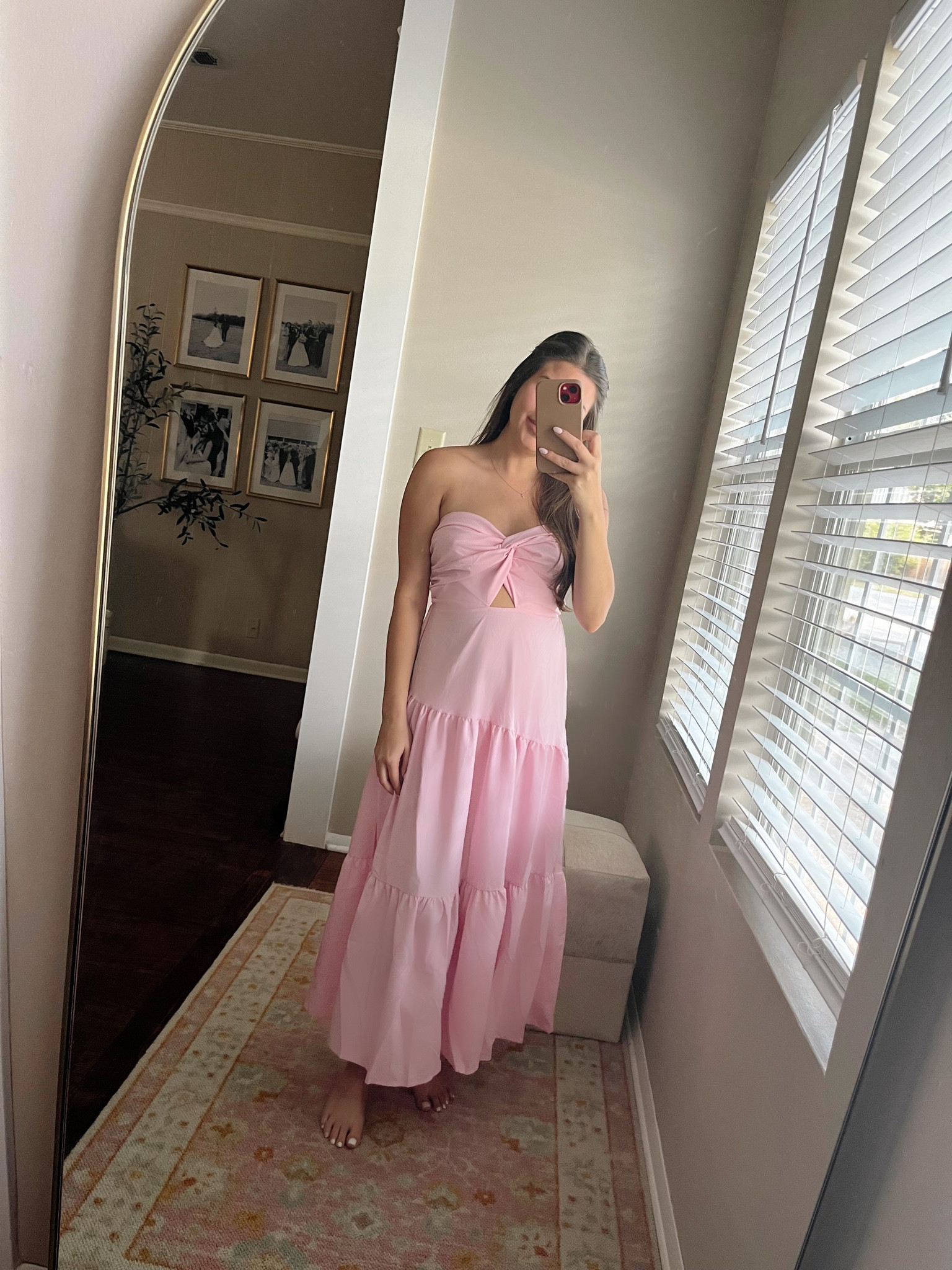 The sweetest little pink dress 💖 

Strapless dress, pale pink, ruched back, pink ruffles, tiered dress, midi dress, summer dress, shein style, fashion, light pink, twist top 

#LTKstyletip #LTKunder50