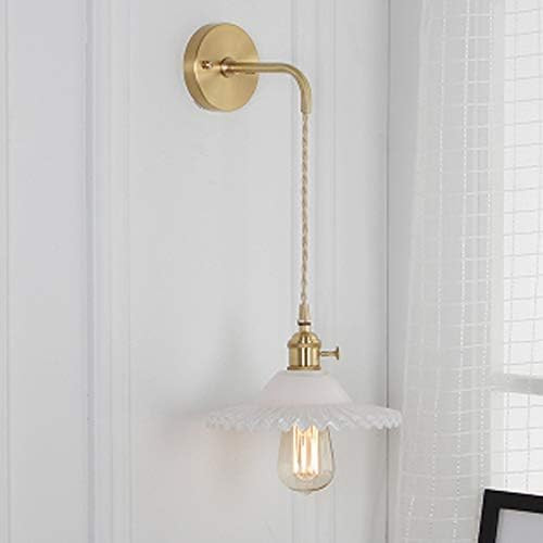 NIUYAO Vintage Glass Scalloped Suspender Wall Sconces Wall Lighting Country Style Modern Fashion ... | Amazon (US)