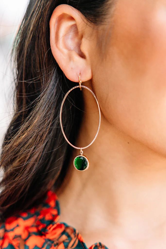 This Is The Time Green Gem Earrings | The Mint Julep Boutique