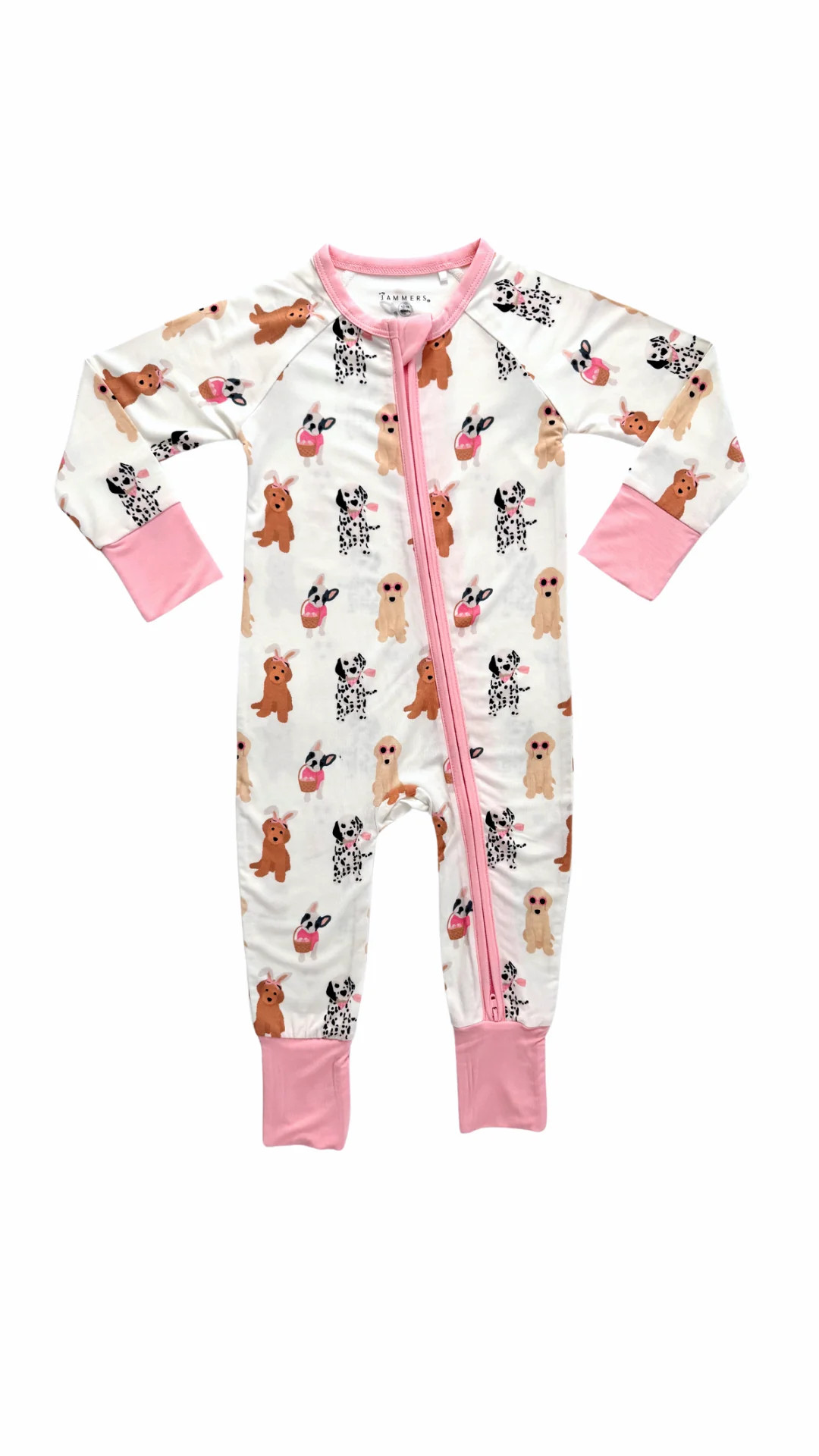 Pink Easter Pups Zipper Romper | In My Jammers
