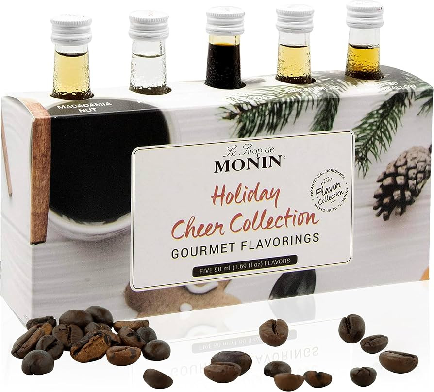Monin - 5 Flavor Holiday Cheer Collection: Macadamia Nut, Peppermint, Cookie Butter, Toasted Mars... | Amazon (US)