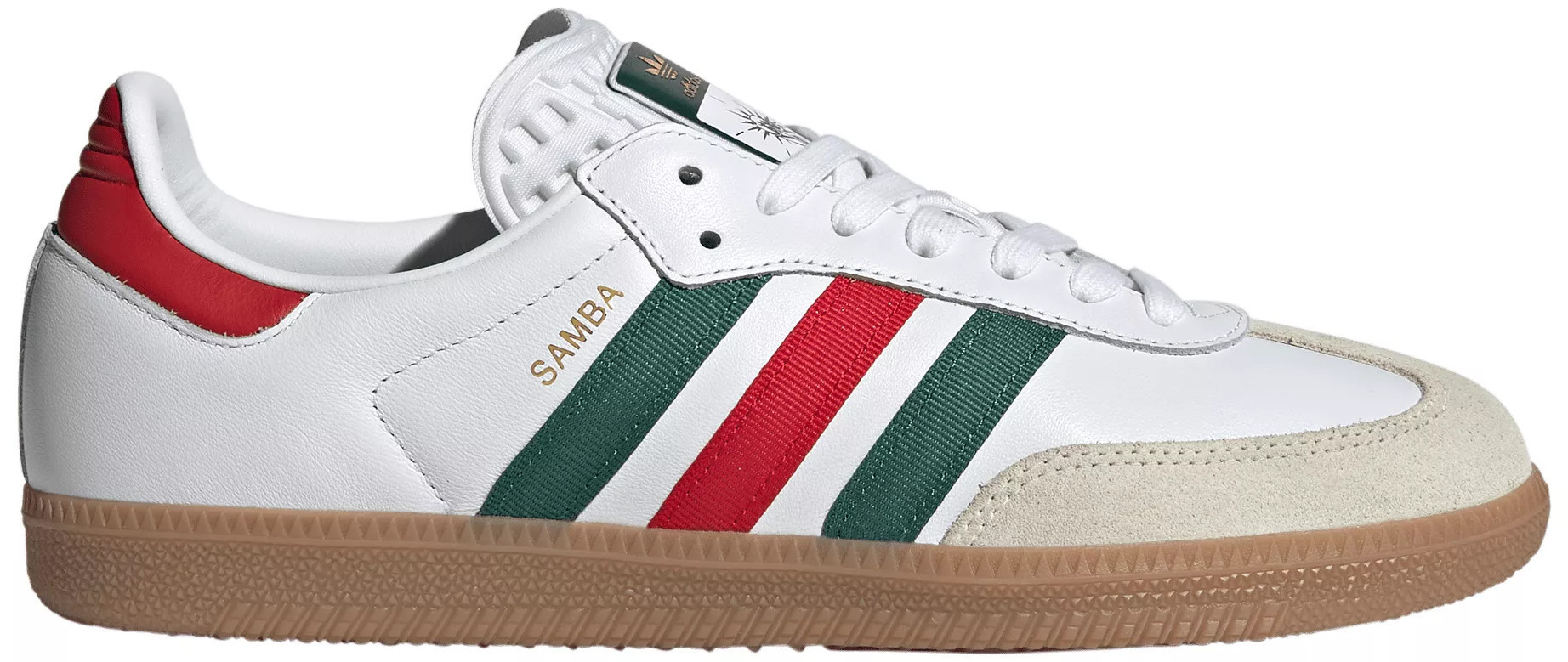 adidas FIFA World Cup Samba OG Shoes, Men's, M6/W7, Ftwr White/Better Scarlet/Team Dark Green | DICK'S Sporting Goods