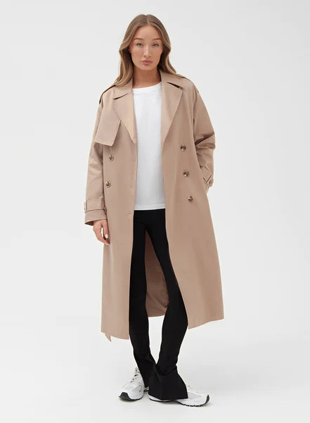 Beige Belted Trench Coat - Lille | 4th & Reckless