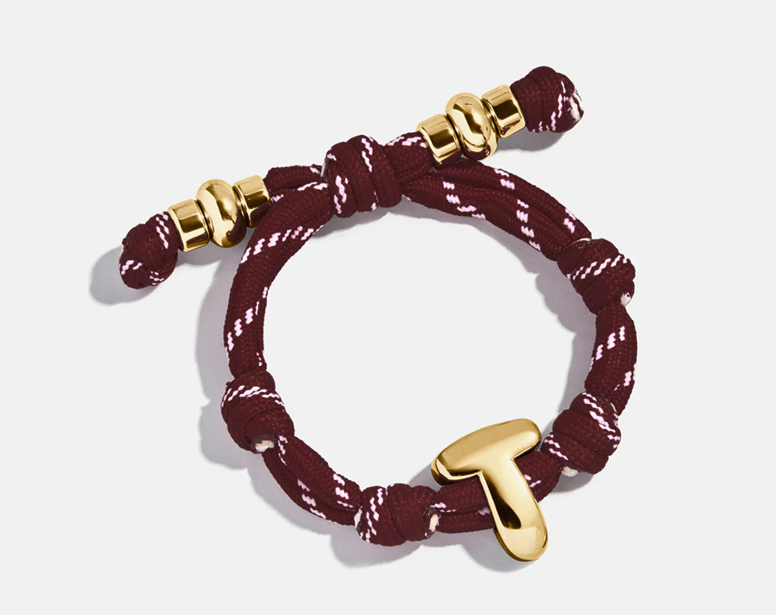 Knotty Initial Custom Bracelet - Maroon | BaubleBar