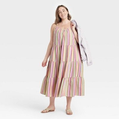 Women's Striped Sleeveless Tiered Dress - Universal Thread™ | Target