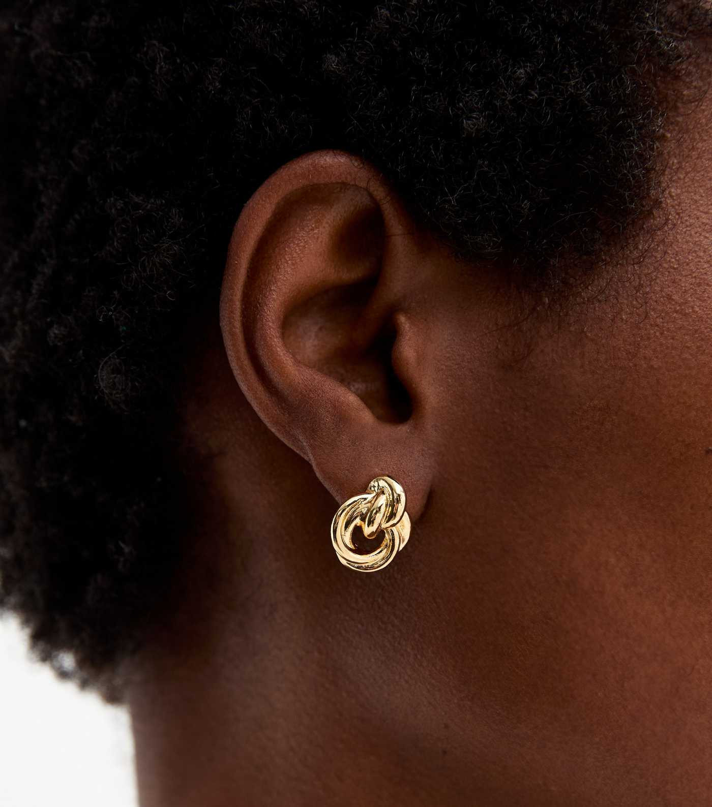 18ct Gold Plated Knot Doorknocker Earrings | New Look | New Look (UK)