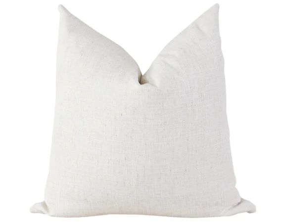 White Linen Pillow Cover Neutral Pillows Modern Farmhouse - Etsy | Etsy (US)