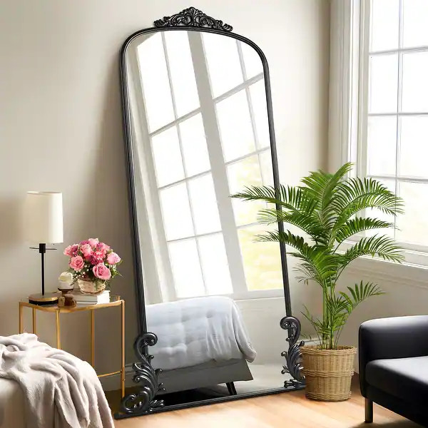Vintage Carved Arched Mirror Full Length Mirror Metal Framed Floor Mirror Accent Mirror - 68x29 -... | Bed Bath & Beyond