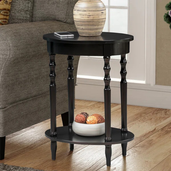 Moravian Oval End Table with Shelf | Wayfair North America