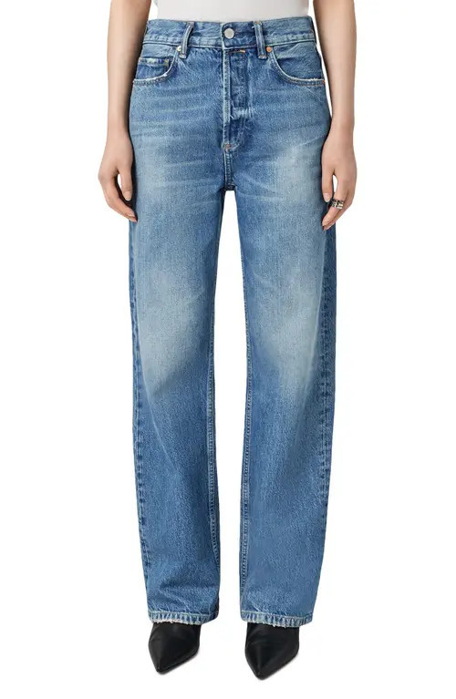 AllSaints Brooklyn Straight Leg Jeans in Indigo Blue at Nordstrom, Size 26 | Nordstrom