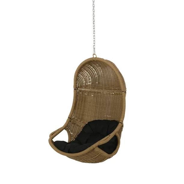 Berrien Outdoor/Indoor Wicker Hanging Chair with 8 Foot Chain (NO STAND), Light Brown and Dark Gr... | Walmart (US)