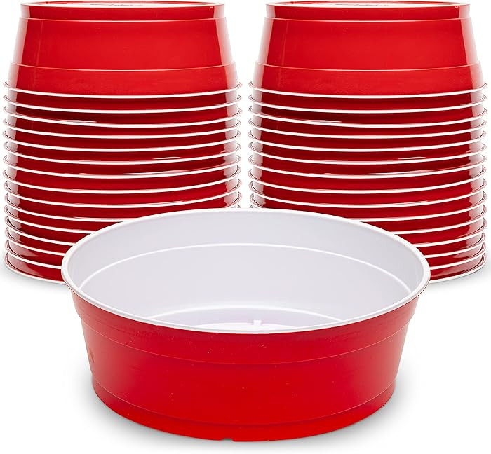 GoBig Red Party Cup Bowls - Large Disposable Plastic Bowls - 22 oz or 60 oz | Amazon (US)