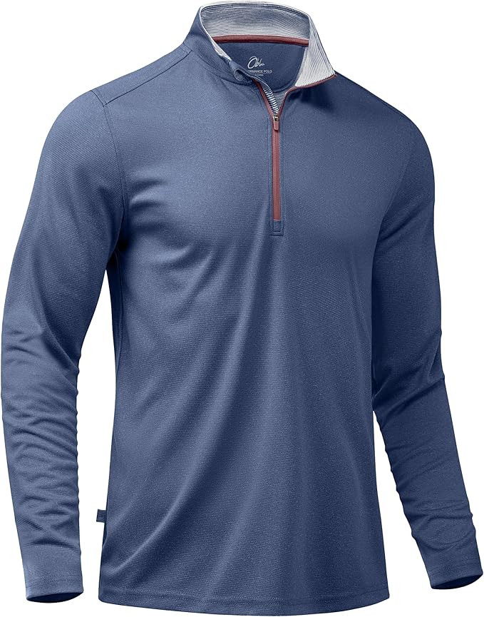 Obla Golf Quarter Zip Pullover for Men Mock Neck Sweatshirt Lightweight Sun Protection Men's Long... | Amazon (US)