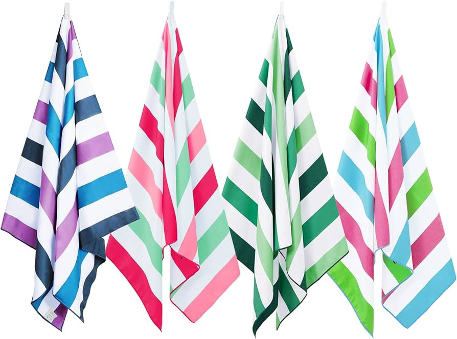 Exclusivo Mezcla 4 Pack Microfiber Quick Dry Beach Towels, Large Lightweight Sandfree Pool Towels... | Amazon (US)