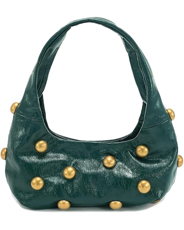 CUXVA Studded Purses Y2k Shoulder Bag 90s Rivet Purse Women Small Shouder Purse PU Leather Design... | Amazon (US)