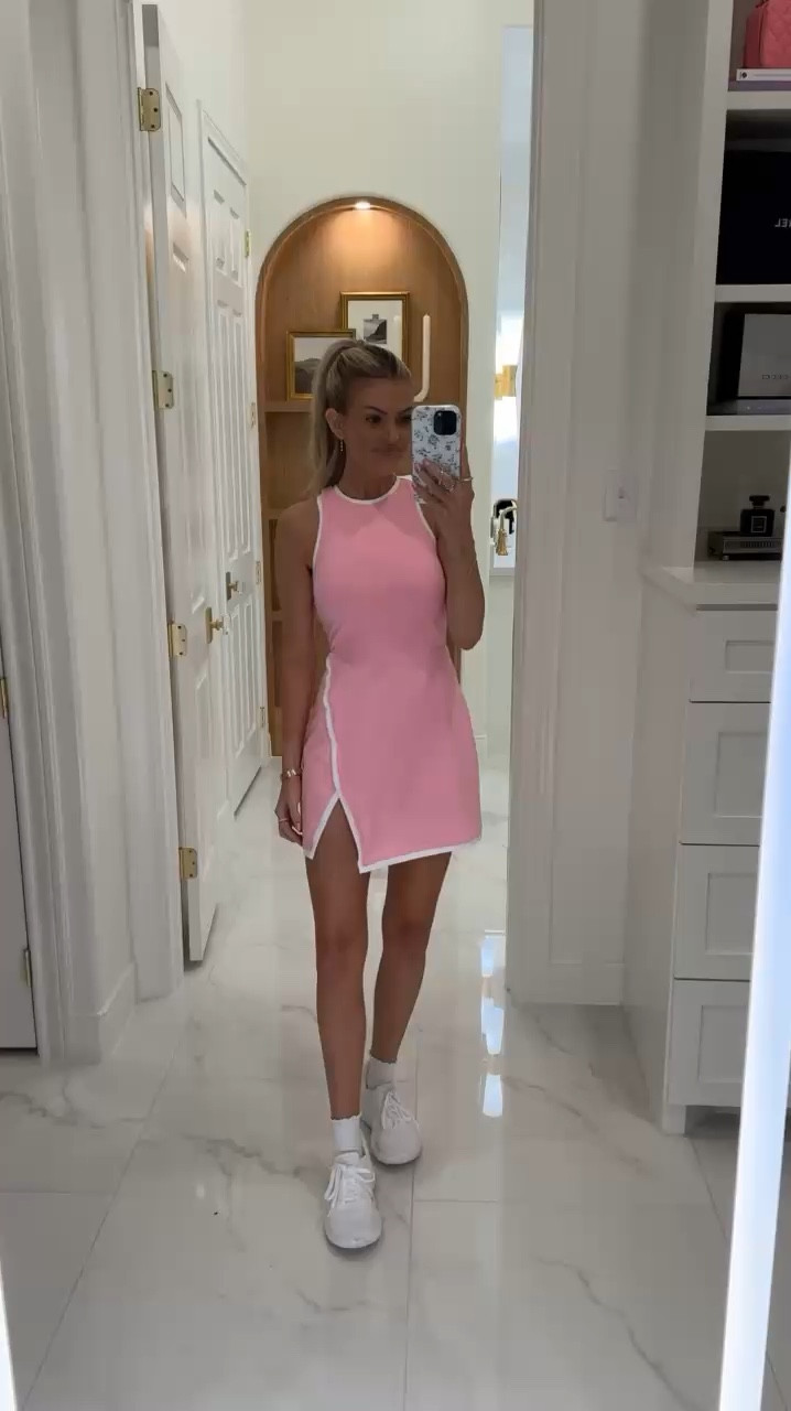 I just could not pass up this workout dress! It’s super soft and has built in shorts underneath. Wearing XS 

Target fashion, target style, spring outfits, summer outfits, linen shorts, affordable style, workout dress, tennis dress 

#LTKVideo #LTKActive #LTKFindsUnder50