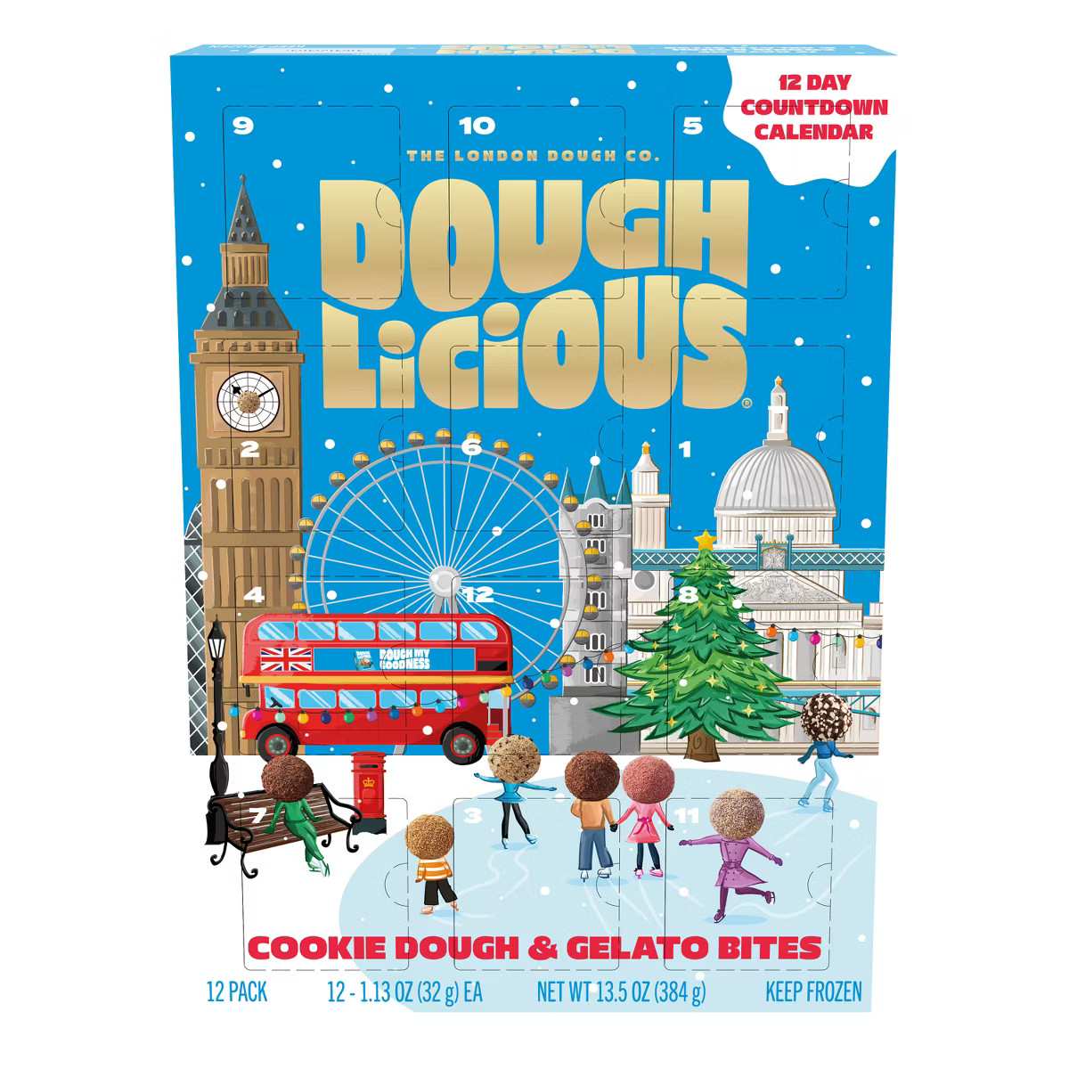 Doughlicious Countdown Calendar Frozen Cookie Dough & Gelato Bites - 13.5oz/12ct | Target