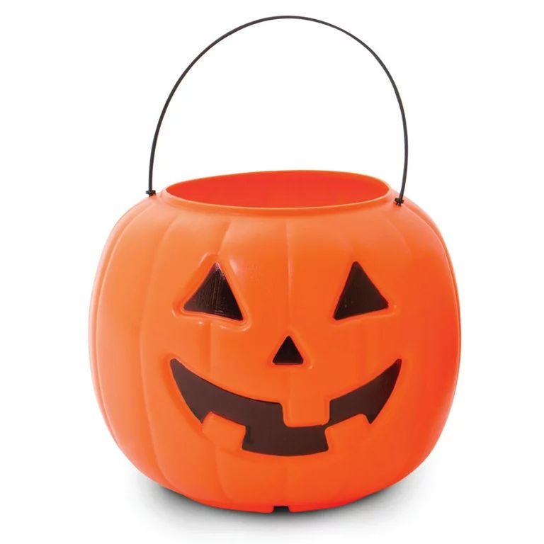 Way To Celebrate Orange Pumpkin Treat pail with carry handle | Walmart (US)