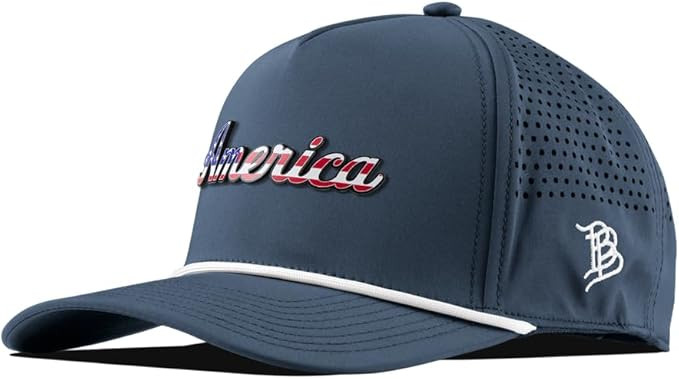 Branded Bills America Script Colored Leather 5 Panel Rope, Lightweight, Comfortable Baseball Cap | Amazon (US)