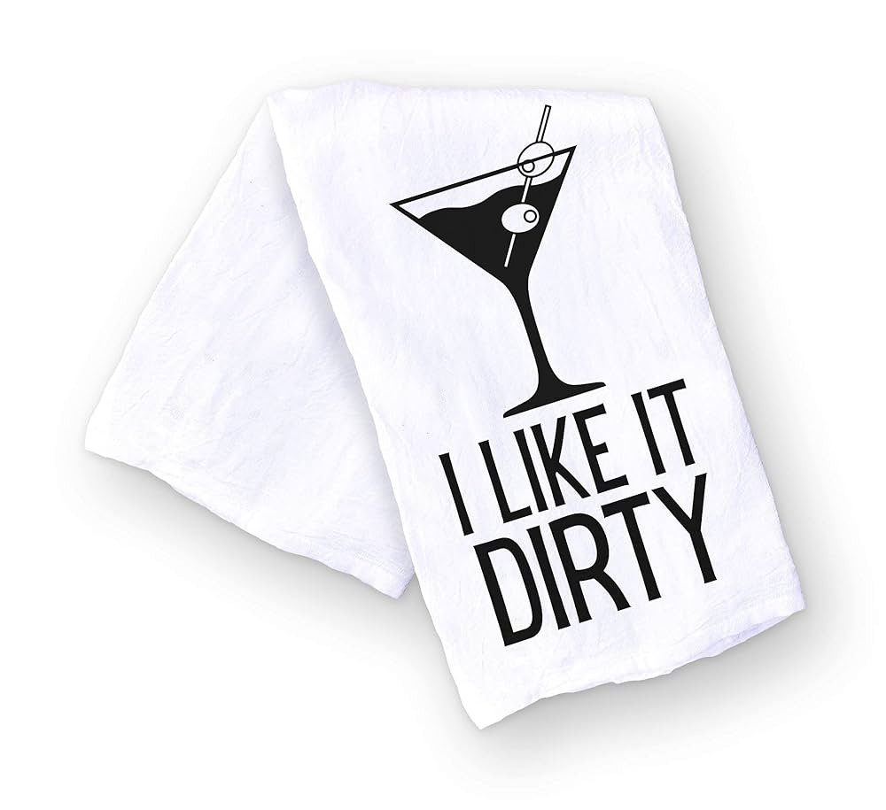 Handmade Funny Kitchen Towel, 100% Cotton Funny Dirty Martini Bar Towel for Kitchen, I Like It Di... | Amazon (US)