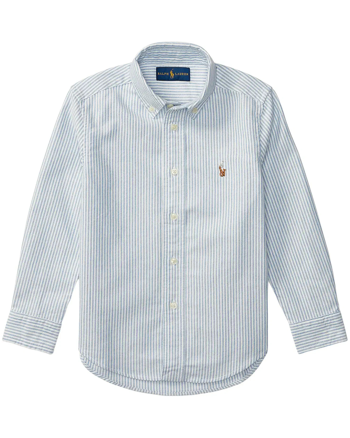 Polo Ralph Lauren Kids Striped Cotton Oxford Shirt (Little Kids) | Zappos