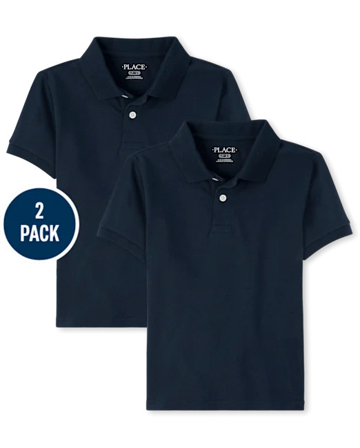 Kids Uniform Soft Pique Polo 2-Pack - blue | The Children's Place