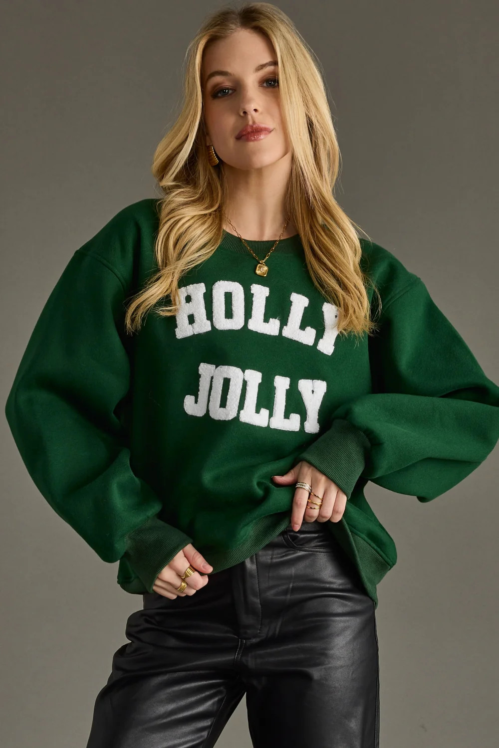 Holly Jolly Sweatshirt - Green | Panache Accessories