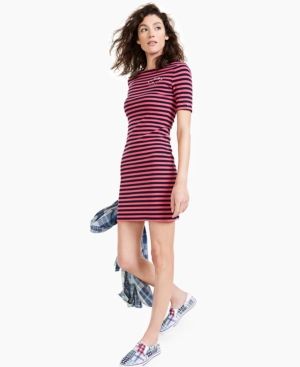 Tommy Jeans Striped Ribbed Bodycon Dress | Macys (US)