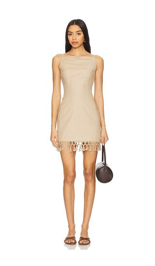 Tularosa Lexia Mini Dress in Beige. - size L | Revolve Clothing (Global)