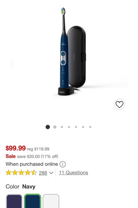 Electric toothbrush on sale in 3 colors! Comes with case and the charger. We love Philips sonicare toothbrushes and will never go back so we are getting the newer model! 

#LTKbeauty #LTKfamily #LTKsalealert