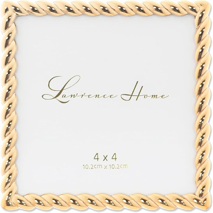 Lawrence Frames Rope Design Metal Frame, 4x4, Gold | Amazon (US)
