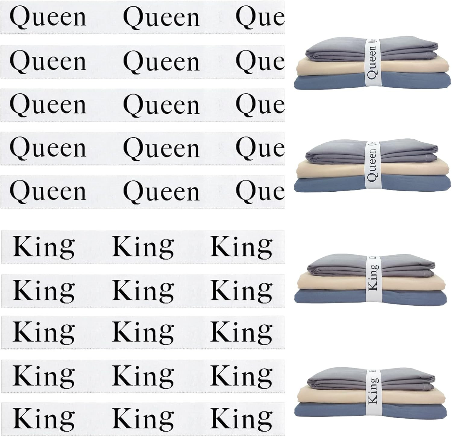 10 Pieces Bed Sheet Organizer Bands, Sheet Organizers and Storage Label Bands, Sheets Organizer f... | Amazon (US)